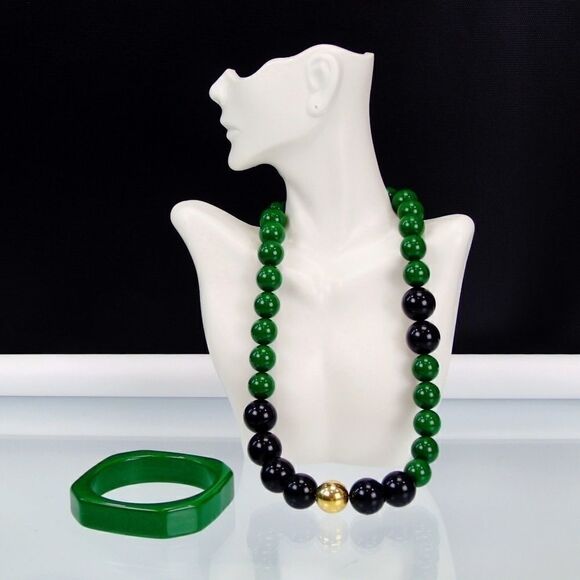 Vintage Choker Necklace Bangle Bracelet Set - Picture 1 of 7